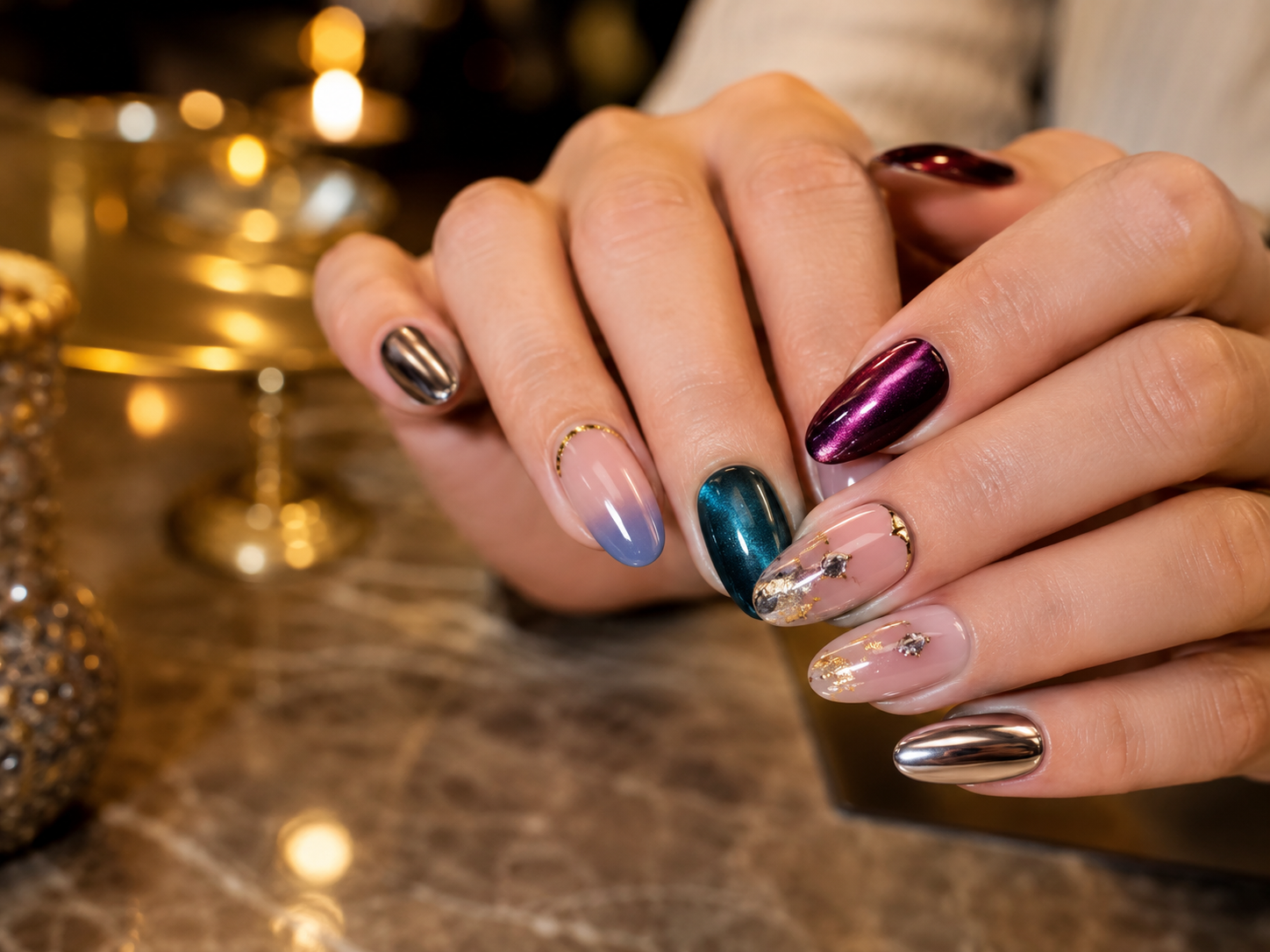 Dip powder acrylic and Gel X nail enhancement styles