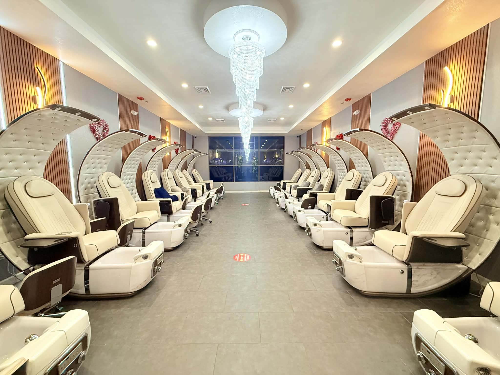 Luxurious Sun Aura Nails and Spa manicure setting