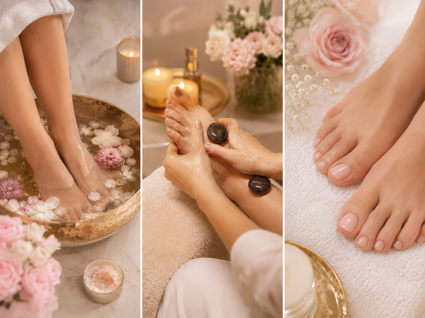 Nail enhancement services including dip powder and ombre styles